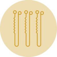 Bobby Pin Line Yellow Circle Icon vector