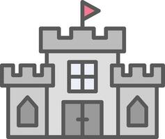 castillo línea lleno ligero icono vector