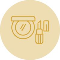 Cosmetic Line Yellow Circle Icon vector