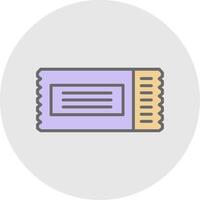 Ticket Line Filled Light Icon vector