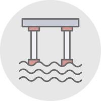 Bridge Line Filled Light Icon vector