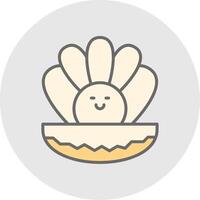 Oyster Line Filled Light Icon vector