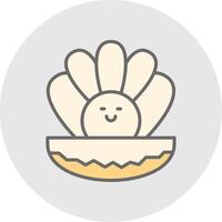 Oyster Line Filled Light Icon vector