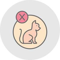 No mascotas permitido línea lleno ligero icono vector