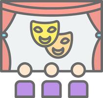 Theater Line Filled Light Icon vector