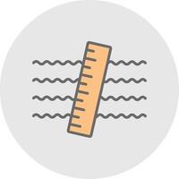 Ruler Line Filled Light Icon vector