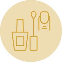 Nail Line Yellow Circle Icon vector