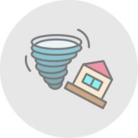 Tornado Line Filled Light Icon vector