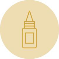 Bottle Line Yellow Circle Icon vector