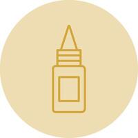 Bottle Line Yellow Circle Icon vector