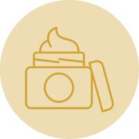 Face Cream Line Yellow Circle Icon vector