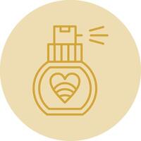 Perfume Line Yellow Circle Icon vector