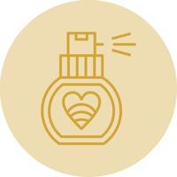 Perfume Line Yellow Circle Icon vector