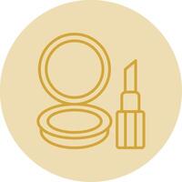 Beauty Line Yellow Circle Icon vector