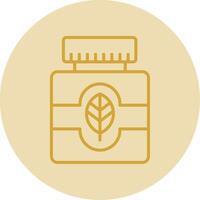 Essential Oil Line Yellow Circle Icon vector