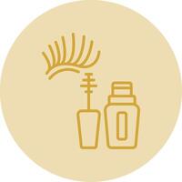 Eyelashes Line Yellow Circle Icon vector