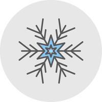 copo de nieve línea lleno ligero icono vector