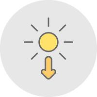 Sun Line Filled Light Icon vector