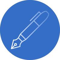 Pen Flat Bubble Icon vector