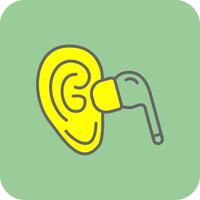 Earbud Filled Yellow Icon vector