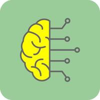 Brain Filled Yellow Icon vector