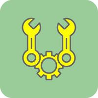 Spanner Filled Yellow Icon vector