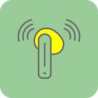 Earbud Filled Yellow Icon vector