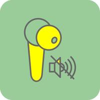 Earbud Filled Yellow Icon vector