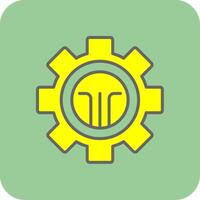 Cog Filled Yellow Icon vector