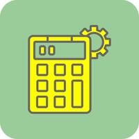 calculadora lleno amarillo icono vector