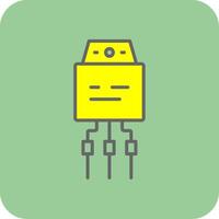 transistor lleno amarillo icono vector