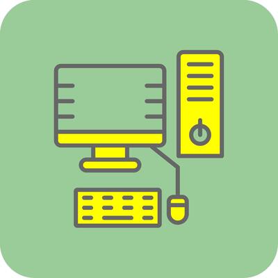 Desktop Computer Filled Yellow Icon