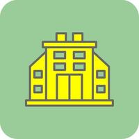 edificio lleno amarillo icono vector