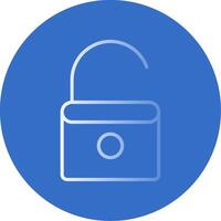 Open Lock Flat Bubble Icon vector