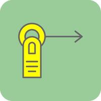 Tap Drag Filled Yellow Icon vector
