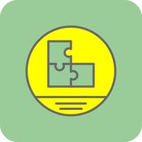 Puzzle Filled Yellow Icon vector