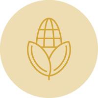 Corn Line Yellow Circle Icon vector