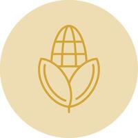 Corn Line Yellow Circle Icon vector