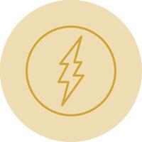 Lightning Line Yellow Circle Icon vector