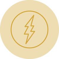 Lightning Line Yellow Circle Icon vector