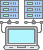 Data Network Line Filled Light Icon vector