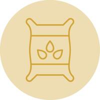 Seed Bag Line Yellow Circle Icon vector