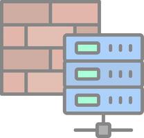 Firewall Line Filled Light Icon vector