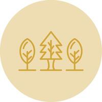 Forest Line Yellow Circle Icon vector