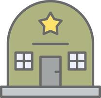 Army Base Line Filled Light Icon vector