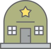 Army Base Line Filled Light Icon vector