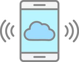 Mobile Cloud Line Filled Light Icon vector