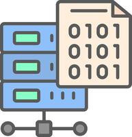 Binary Code Line Filled Light Icon vector