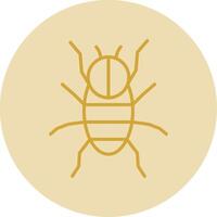 Spider Line Yellow Circle Icon vector