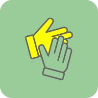 Clapping Filled Yellow Icon vector